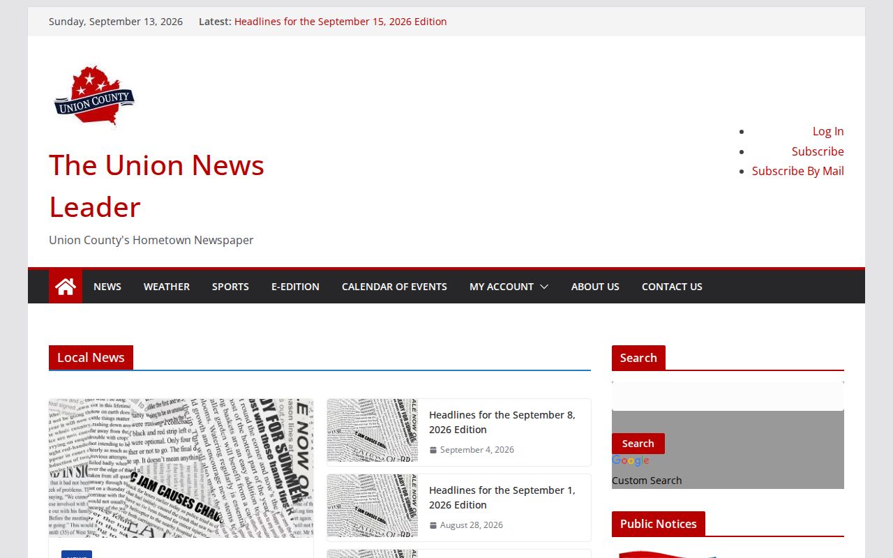 Union County weekly arrest and court record newspaper source