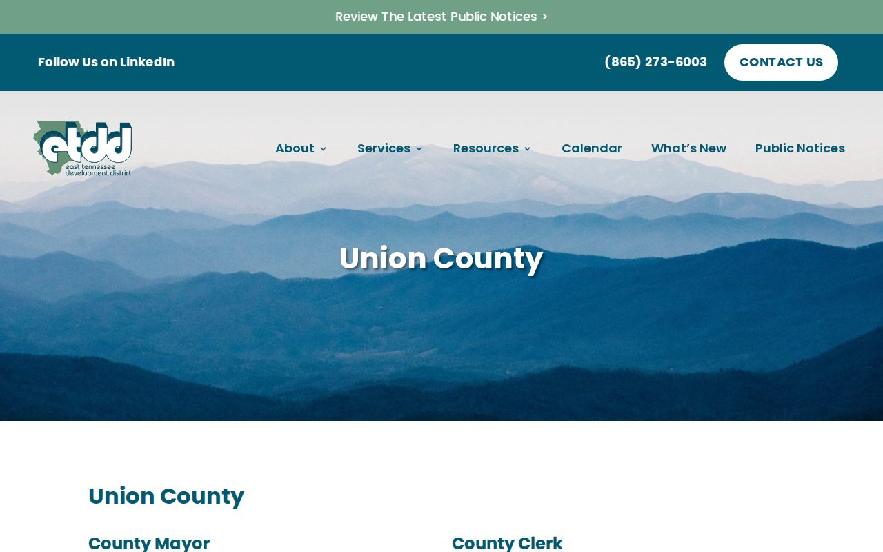 Union County directory with Plainview police and city contacts