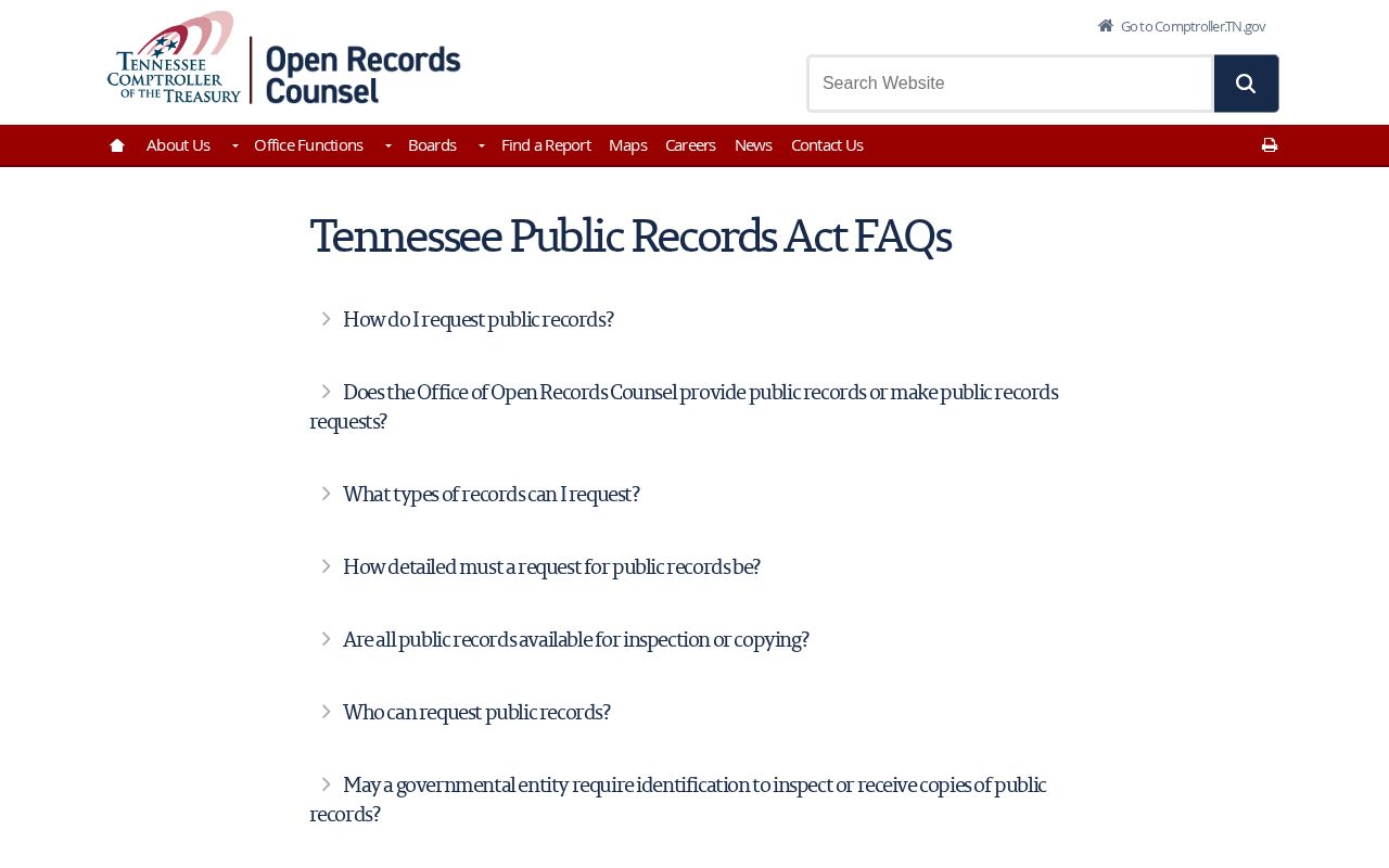Tennessee public records guidance for Union County arrest requests